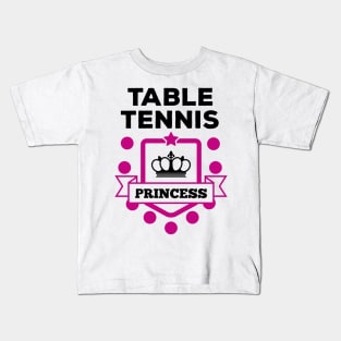 Table Tennis Princess (black) Kids T-Shirt